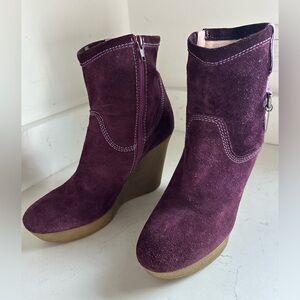 DIESEL Ankle Suede Wedge Booties Size 9‎